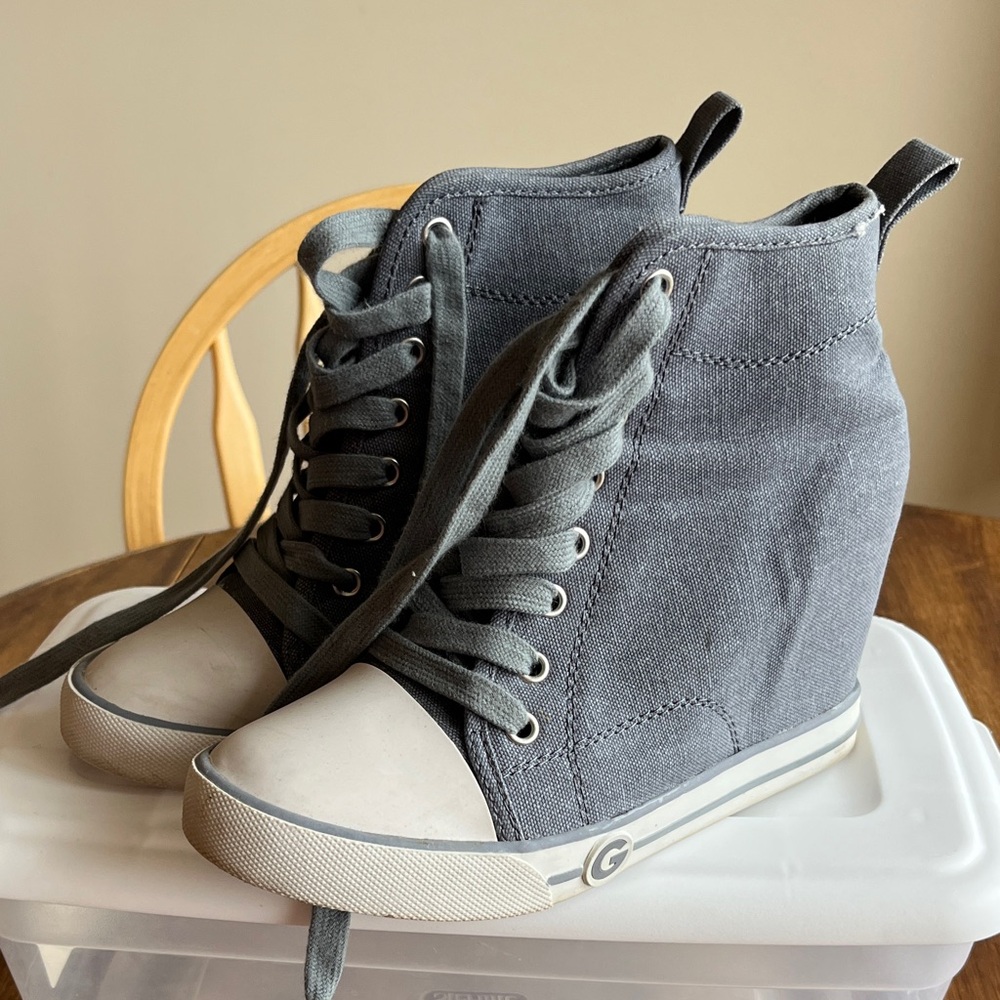 G by Guess Charcoal Wedge Sneakers